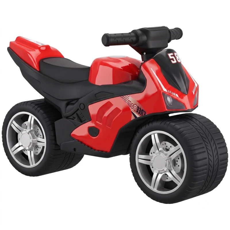 Qaba Balance Bike with Music and Wide Tires Baby Balance Bike for Toddlers 1-3 Years Red