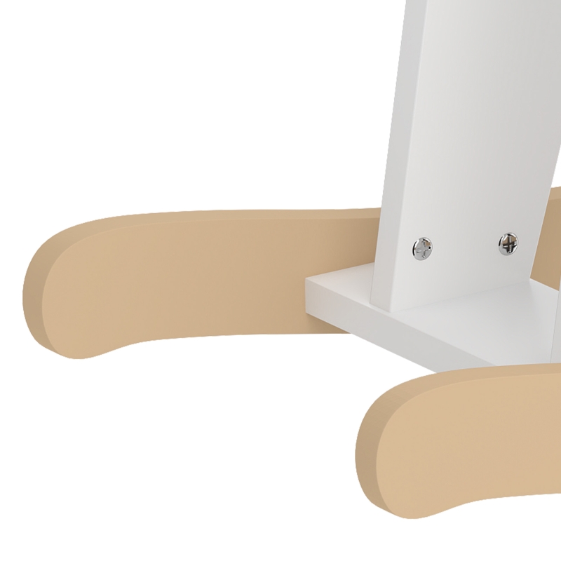 Qaba Rocking Horse, 2 in 1 Ride on Horse with Removable Fence, No-Tip Design, Gift for Toddlers 1.5-3 Years, White