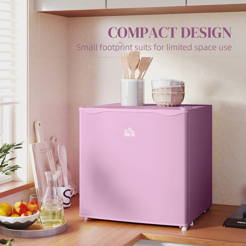 HOMCOM 1.1 Cu. Ft. Mini Freezer, Compact Upright Freezer with Reversible Door, Removable Shelf, Adjustable Temperature, Pink