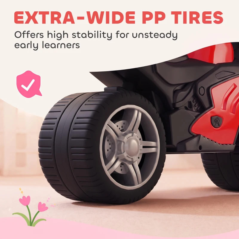 Qaba Balance Bike with Music and Wide Tires Baby Balance Bike for Toddlers 1-3 Years Red