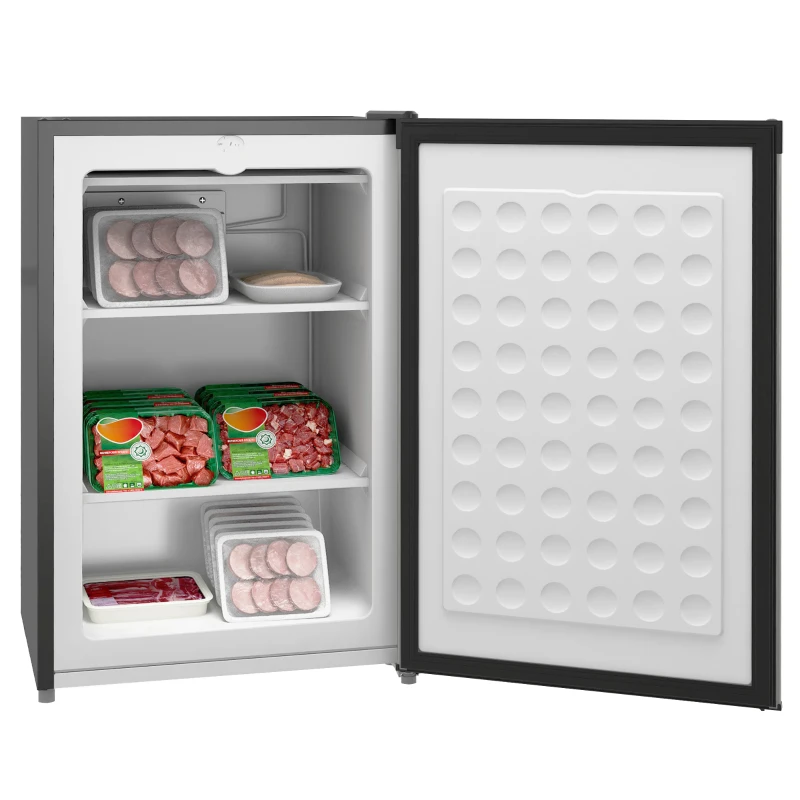 HOMCOM Upright Freezer, 3 Cu.Ft Mini Freezer with Reversible Single Door, Adjustable Thermostat for Home, Dorm, Silver