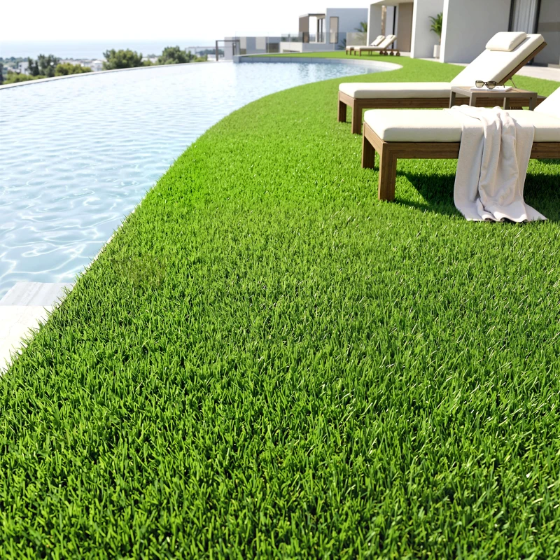 Outsunny 10' x 3' Artificial Grass Turf, Easy-Clean Indoor Outdoor Rug with Drainage Holes, Cut-to-Fit Fake Grass Turf Mat, 1.2" Thick Dogs Pet Synthetic Lawn Carpet for Landscape Backyard Patio