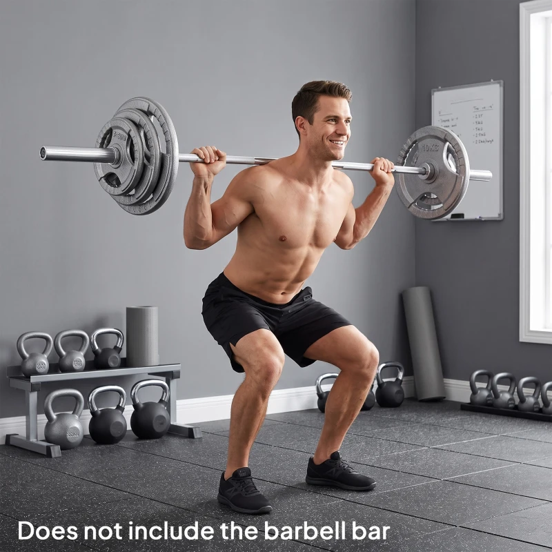 Soozier 6 PCS Weight Plates Grip Plate Sets for Strength and Weightlifting Training, Barbell Weight Set for Home, 77 Lbs Total
