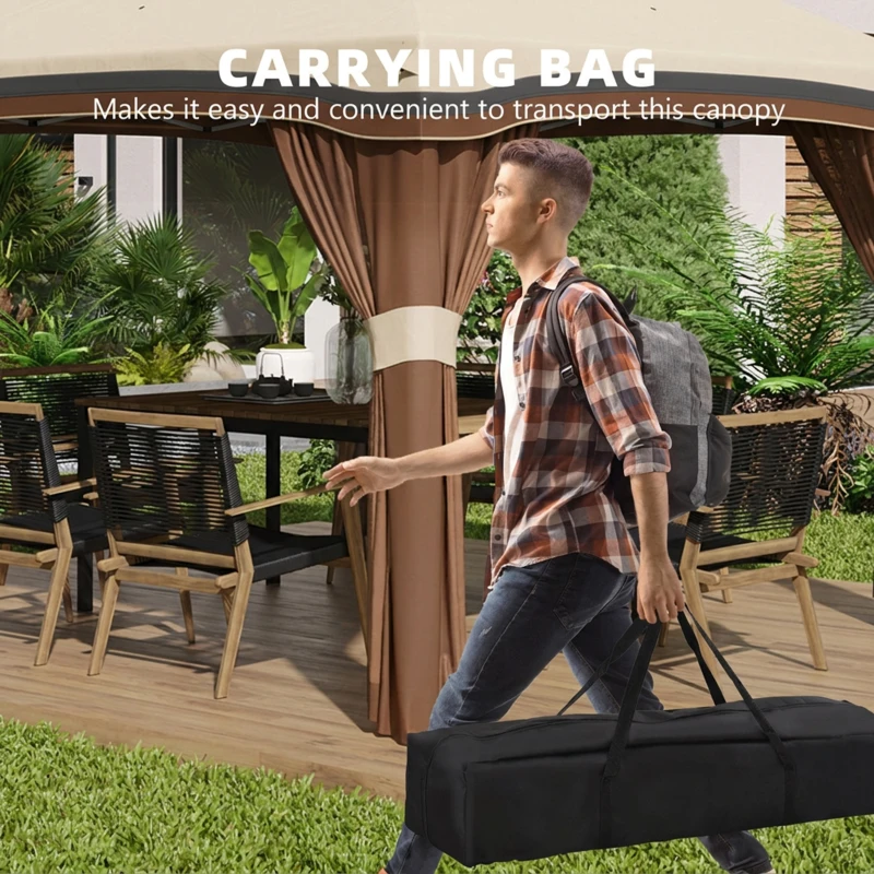 Outsunny 10' x 10' Pop Up Canopy with Netting, Foldable Tents for Parties, Height Adjustable, with Storage Bag