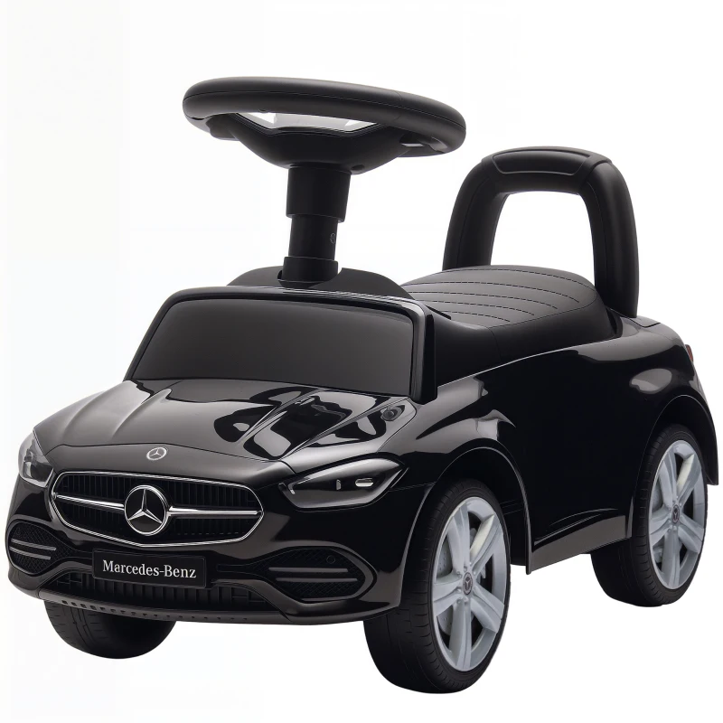 Qaba Mercedes-Benz C-Class Kids Ride On Car, Foot-to-Floor Sliding Walker with Under-Seat Storage, for 18-36 M, Black