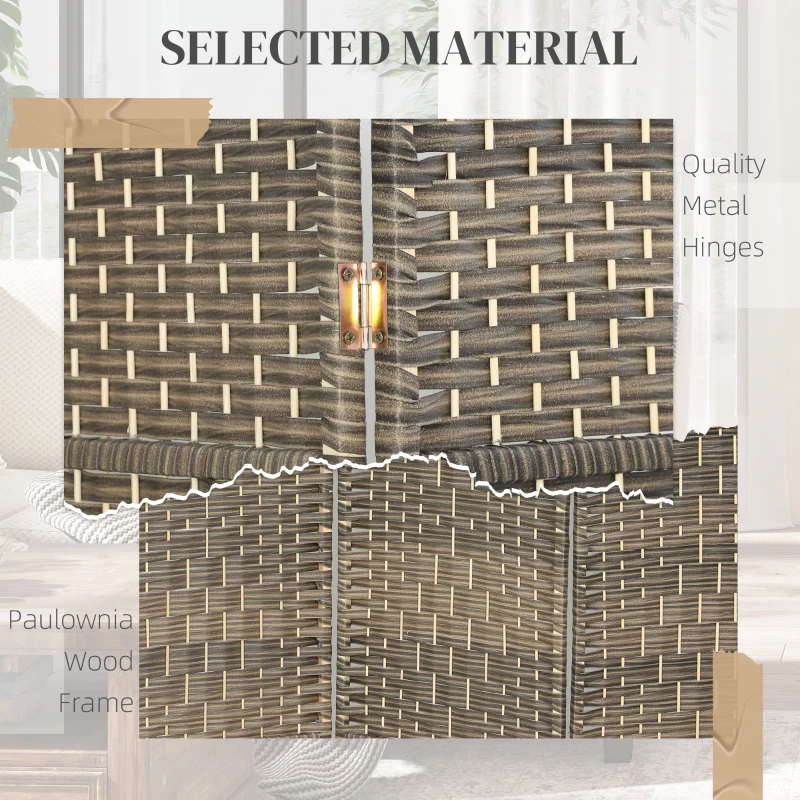 HOMCOM Folding Room Divider Screen 3 Panel 6' Tall Privacy Screen Freestanding Wood Partition for Home Office, Dark Rustic Oak