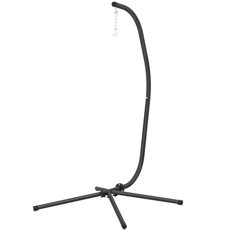 Outsunny Hanging Egg Chair Stand Only, Heavy Duty Hammock Chair Stand, 330lbs Weight, Black