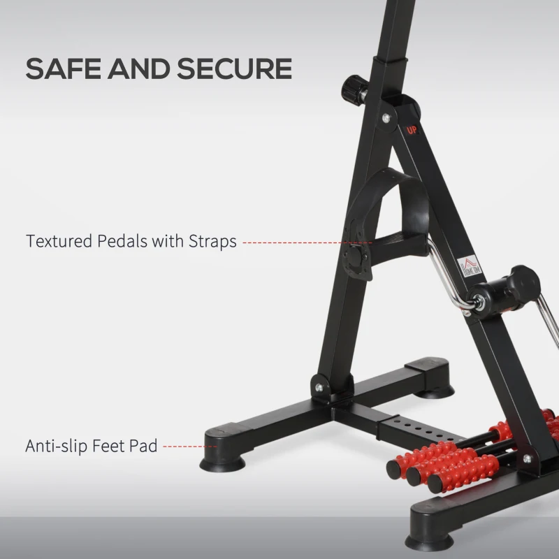 Soozier Pedal Exerciser, Hand Arm Knee and Leg Exercise Machine, Height-adjustable, with LCD Display and Foot Massage Roller