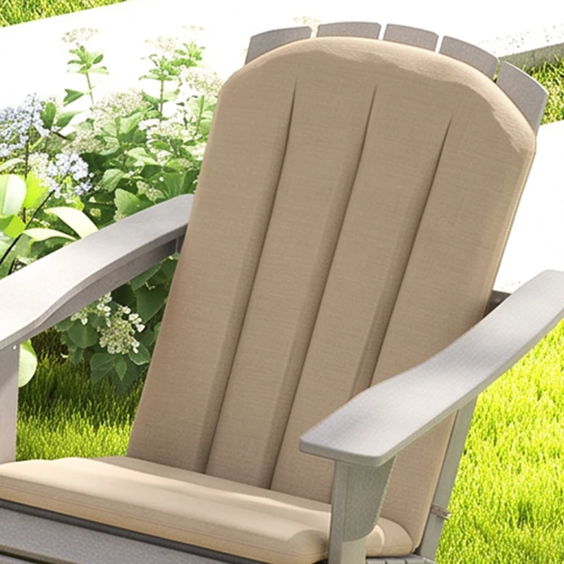 Outsunny Set of 4 Outdoor Chair Cushions, High Back Adirondack Chair Cushion with Ties, High-Density Foam, Beige