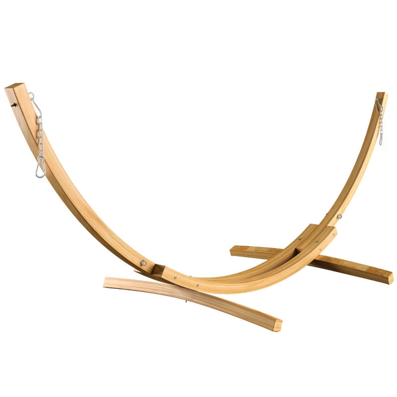 Outsunny 11' Wooden Hammock Stand Universal Garden Picnic Camp Accessories, Curved Arc Design Stand, 264lbs Capacity