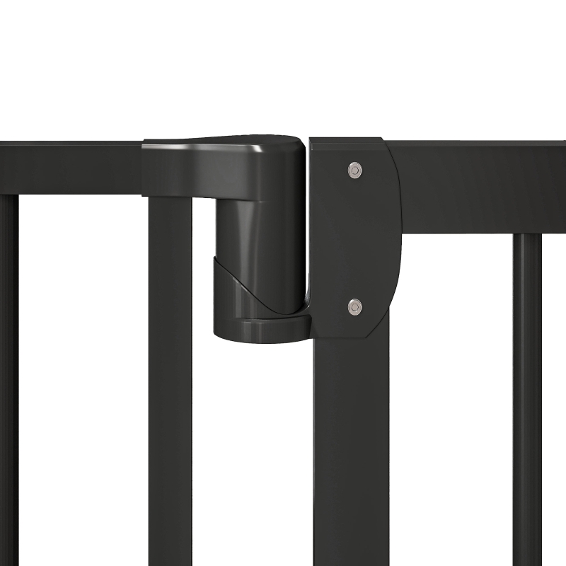 PawHut 30"-32" Baby Gate, 36"H Pet Gate with Auto-Close, Two-Way Open, Pressure Mounted, Black
