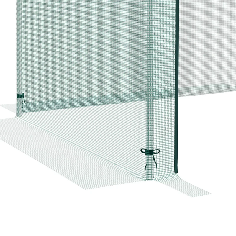 Outsunny Galvanized Steel Crop Cage, Plant Protection Tent with Zippered Door, 4' x 4', Green