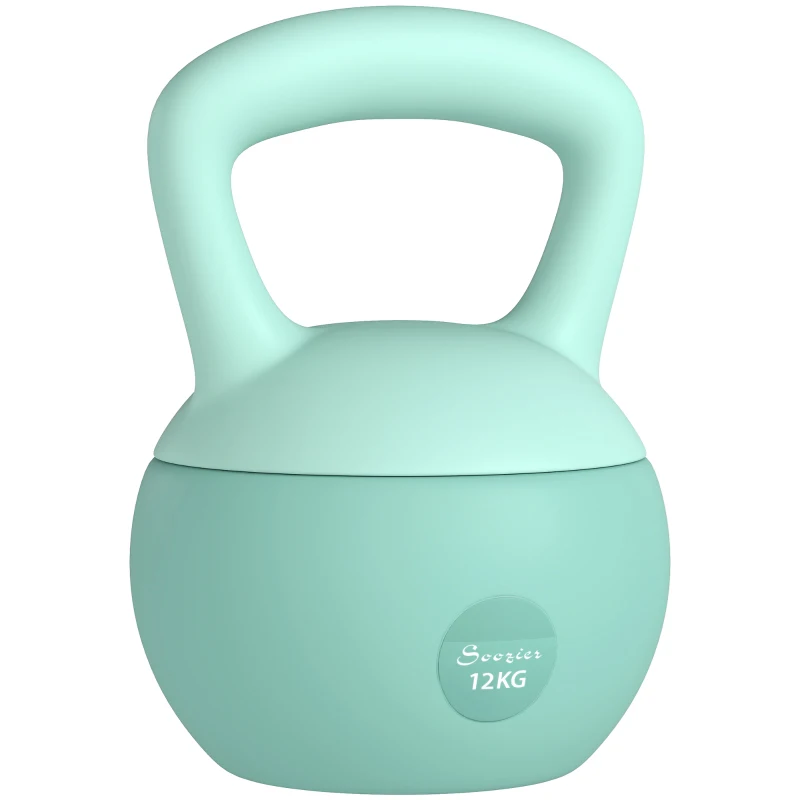 Soozier 26 lb Soft Kettlebell, Sand Filled Weight w/ Grip Handle, Kettlebell Weight for Full Body Workout, Green