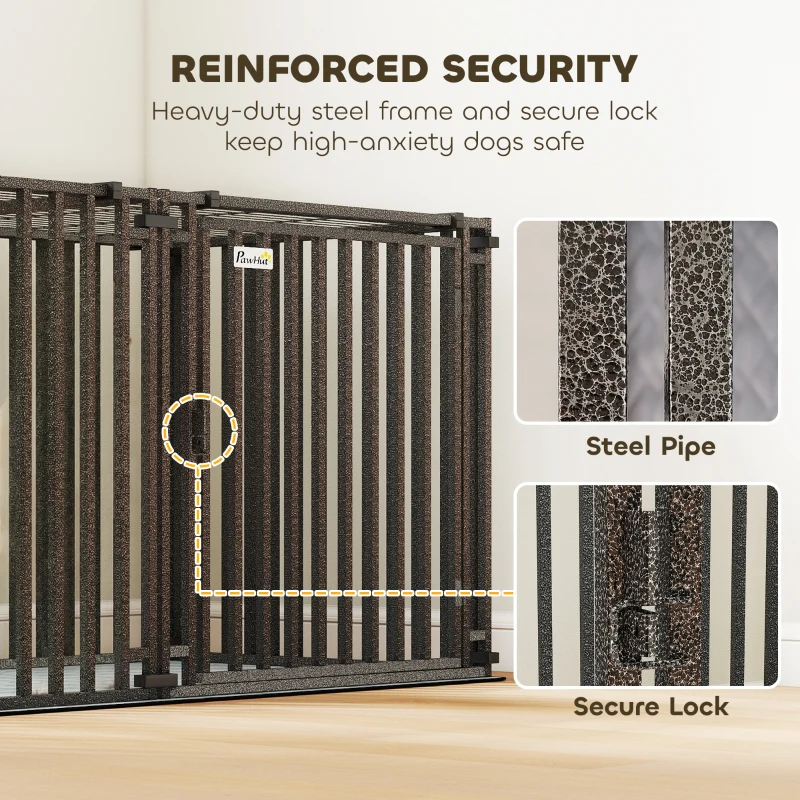 PawHut 83"L Heavy Duty Dog Crate, Extra Large Dog Kennel with Divider and Mat for Large Breeds, Modular Puppy Playpen