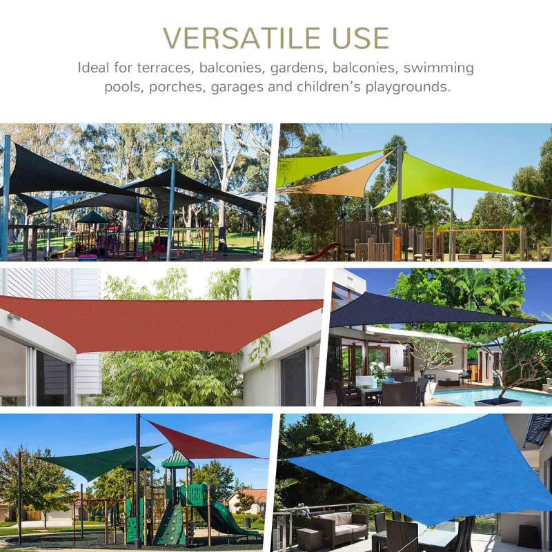 Outsunny 16' x 20' Sun Shade Sail Canopy Outdoor Shade Sail Cloth for Patio Deck Yard with D-Rings and Rope Included, Sand