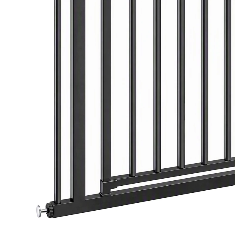 PawHut 30"-32" Baby Gate, 36"H Pet Gate with Auto-Close, Two-Way Open, Pressure Mounted, Black
