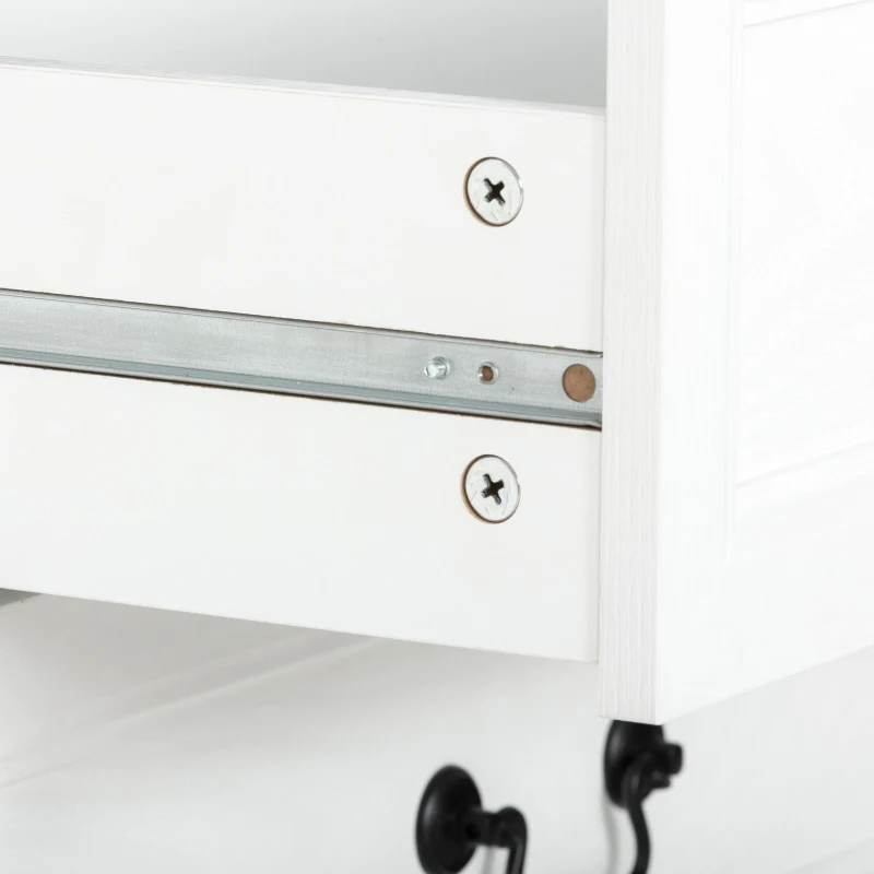 HOMCOM Farmhouse Sideboard with Charging Station, 58" Buffet Cabinet, Kitchen Storage Cabinet with 4 Drawers, 2 Doors, White