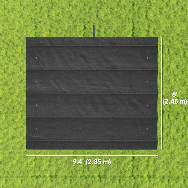 Outsunny 8' x 9.4' Retractable Pergola Canopy Replacement, Fit 7' x 10' Frame, UV30+ Pergola Cover Top Only, Dark Grey