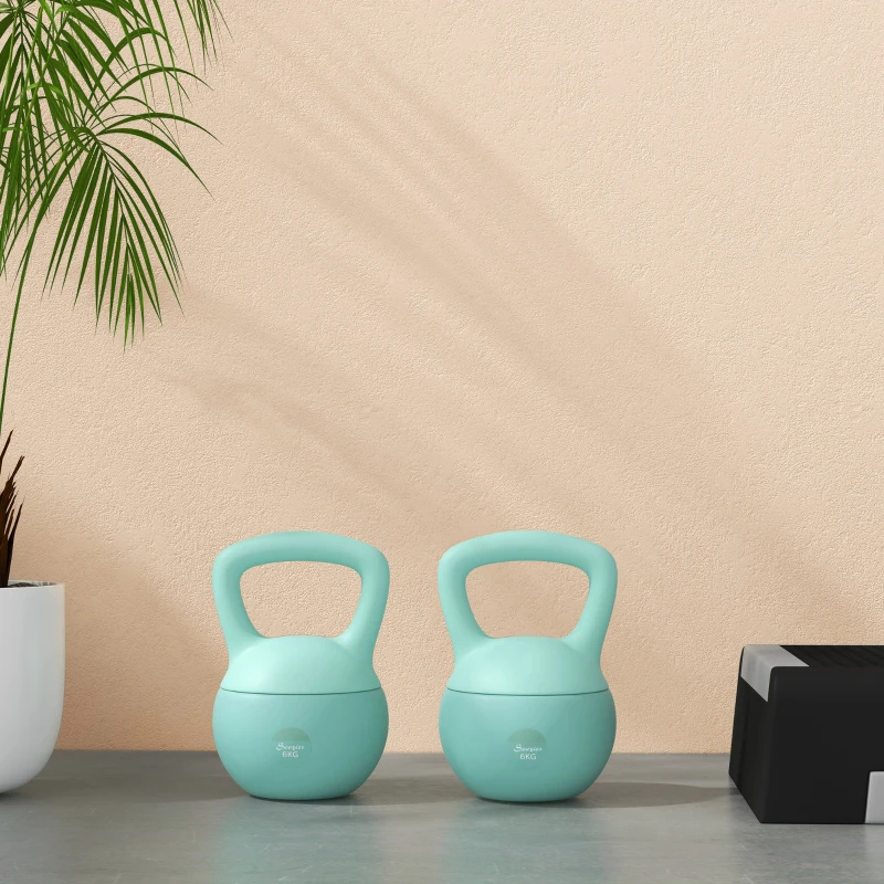 Soozier 13 lb Soft Kettlebell, Sand Filled Weight w/ Grip Handle, Kettlebell Weight for Full Body Workout, Green