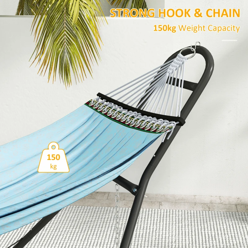 Outsunny Hammock Stand with Adjustable Height Steel Frame for 0.8" -1.2" Person 109.4" Black
