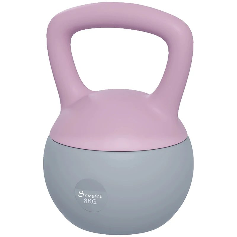 Soozier 18 lb Soft Kettlebell, Sand Filled Weight w/ Grip Handle, Kettlebell Weight for Full Body Workout, Purple