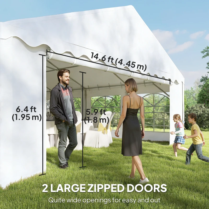 Outsunny 20' x 40' Party Tent, Outdoor Canopy Tent with Removable Sidewalls, 12 Windows for Parties, Wedding, Events, BBQ, White