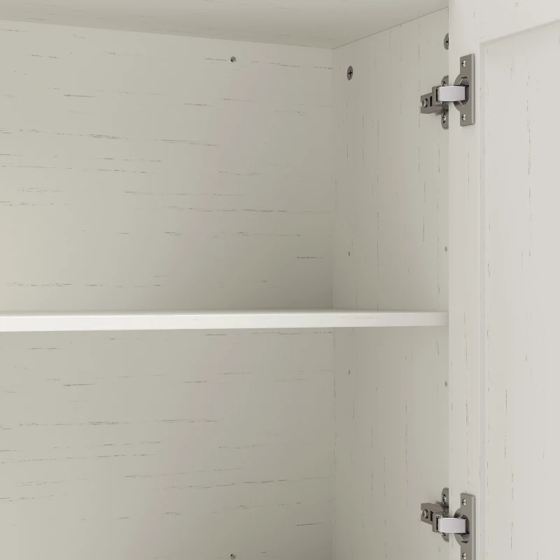 HOMCOM Modern Medicine Cabinet Wall Mounted, Bathroom Wall Cabinet with 3 Doors and Adjustable Shelves, White