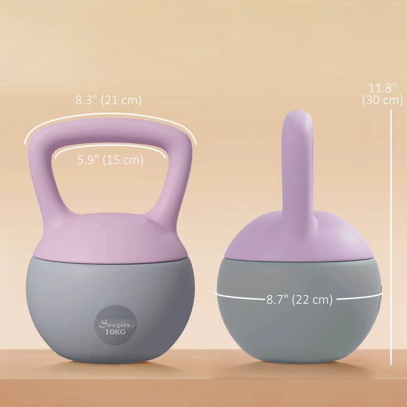 Soozier 22 lb Soft Kettlebell, Sand Filled Weight w/ Grip Handle, Kettlebell Weight for Full Body Workout, Purple