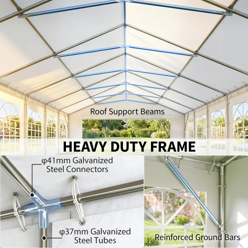 Outsunny 20' x 40' Party Tent, Outdoor Canopy Tent with Removable Sidewalls, 12 Windows for Parties, Wedding, Events, BBQ, White