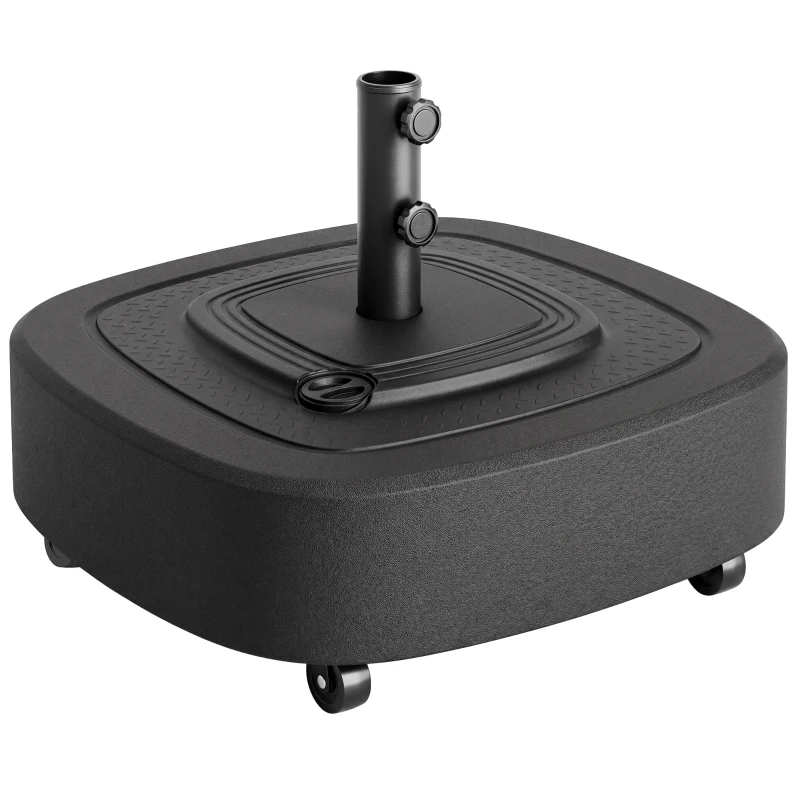 Outsunny Patio Umbrella Base Outdoor Umbrella Stand with Wheels for 1.5"/1.9" Umbrella Poles