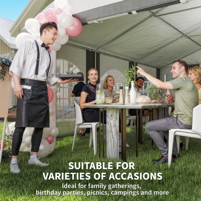Outsunny 20' x 20' Heavy-duty Large Wedding Tent, Outdoor Carport Garage Party Tent, Patio Gazebo Canopy with Sidewall, Gray