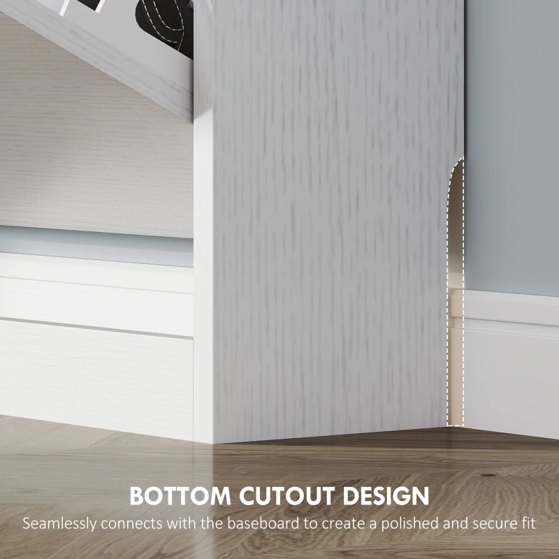 HOMCOM Narrow Shoe Storage Cabinet, Shoe Cabinet with 3 Flip Drawers, 31.5" W x 6.7" D x 42.5" H, White