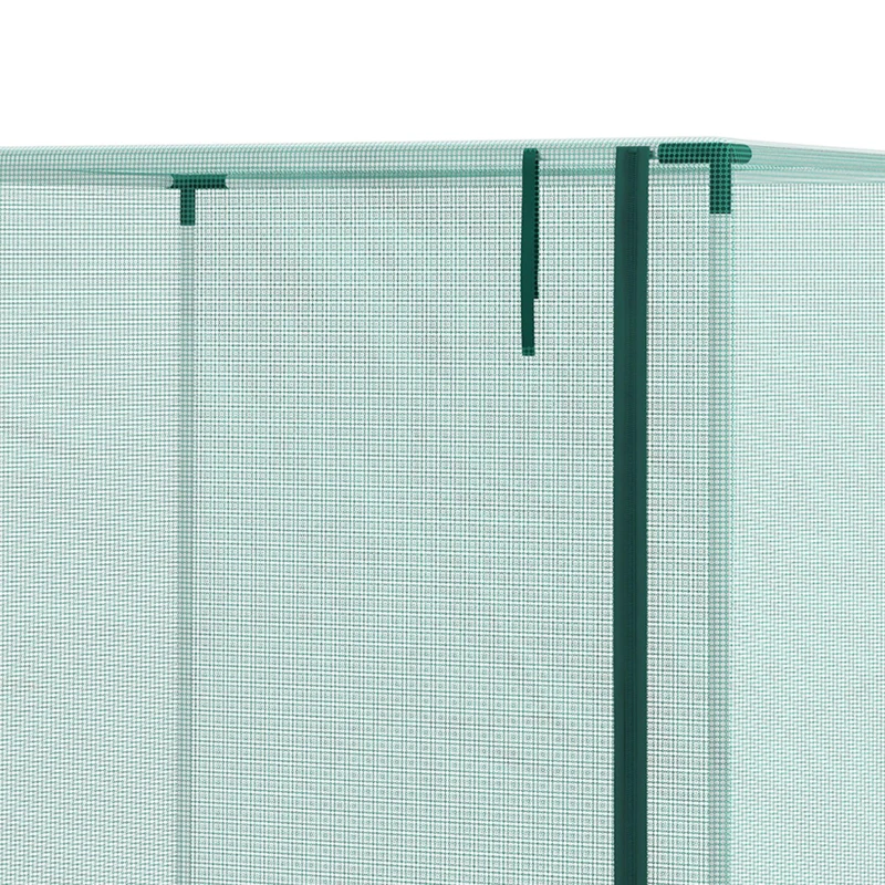 Outsunny Galvanized Steel Crop Cage, Plant Protection Tent with Zippered Door, 4' x 4', Green