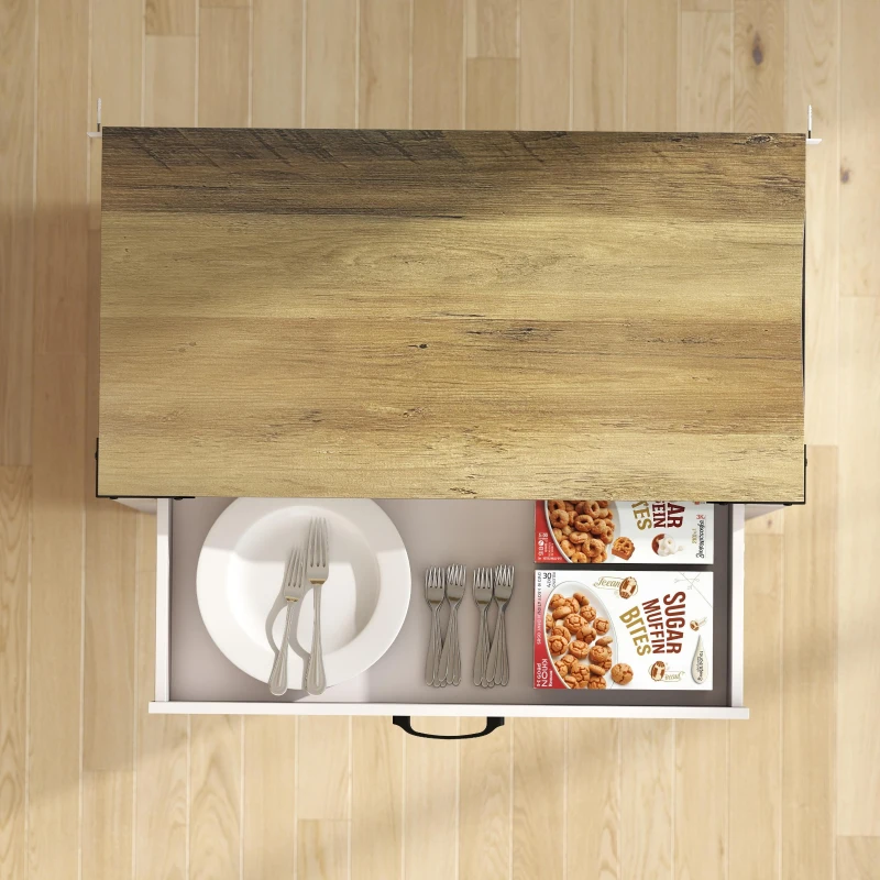 HOMCOM Sideboard Buffet Cabinet, Farmhouse Kitchen Storage Cabinet w/ Drawer and Shelf for Living Room, Entryway