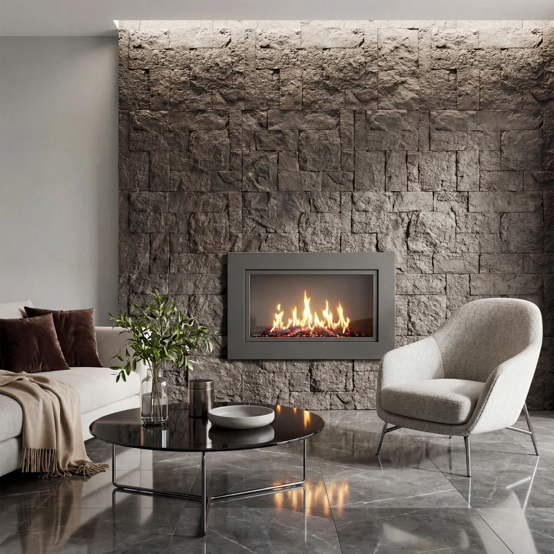 HOMCOM 8-Pack 3D Faux Stone Wall Panels, Lightweight Polyurethane Panels for Interior and Exterior Accent Walls, Black