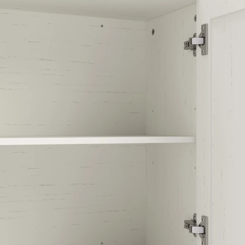 HOMCOM Modern Medicine Cabinet Wall Mounted, Bathroom Wall Cabinet with 2 Doors and Adjustable Shelf, White