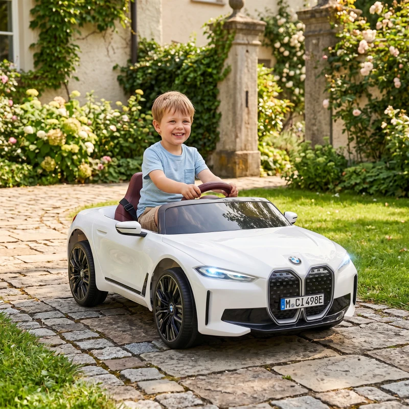 Aosom 12V Electric Car for Kids with 2.4G Remote Control, Suspension, White