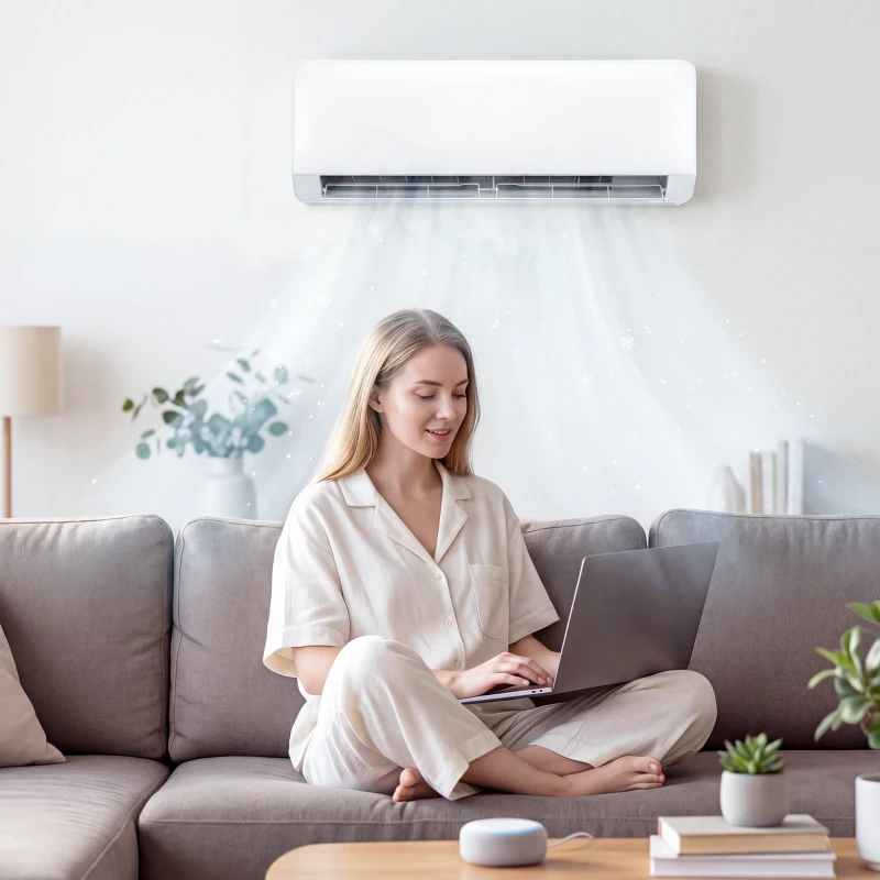 HOMCOM 12000 BTU Mini Split Air Conditioner, 22 SEER2 115V WIFI Enabled Inverter AC Unit Cools up to 750 Sq.Ft