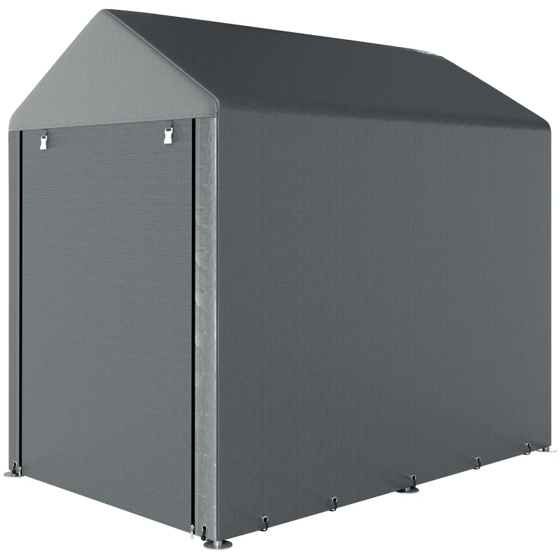 Outsunny 4 x 6ft Outdoor Storage Shed Tent, Portable Shed with Roll-up Door for Motorcycle, Bike, Garden Tools