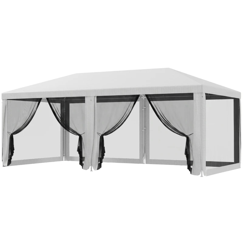 Outsunny 10' x 20' Party Tent, Outdoor Wedding Canopy & Gazebo with Removable Sidewalls, Shade Shelter for Events, BBQs, White