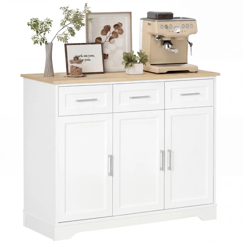 HOMCOM Modern Kitchen Sideboard Buffet Cabinet with Storage, Kitchen Island Dining Room Cabinet Living Room Furniture