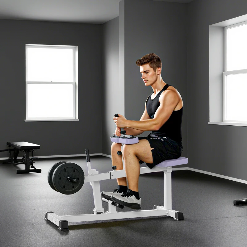 Soozier Adjustable Steel Seated Calf Raise Exercise Strength Training Gym Equipment, Purple