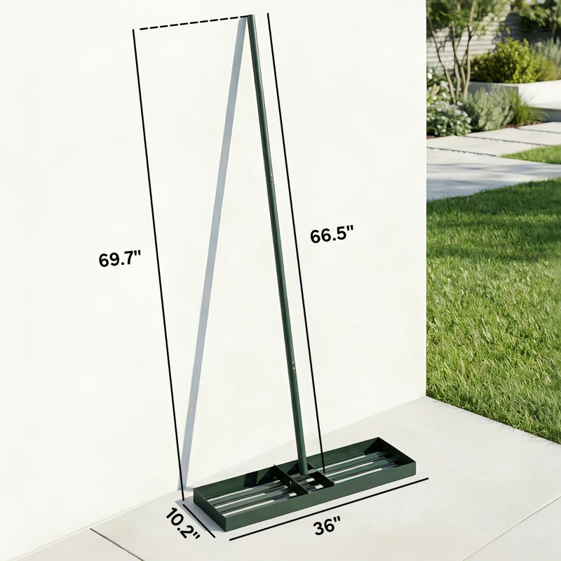 Outsunny Lawn Leveling Rake, 36" x 10" Heavy Duty Yard Leveling Rake with 66.5" Handle for Backyard, Golf Course