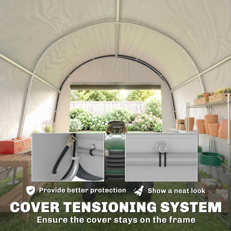 Outsunny 10' x 10' Outdoor Storage Tent, Heavy Duty and Waterproof Portable Shed for Bike, Motorcycle & Garden Tools