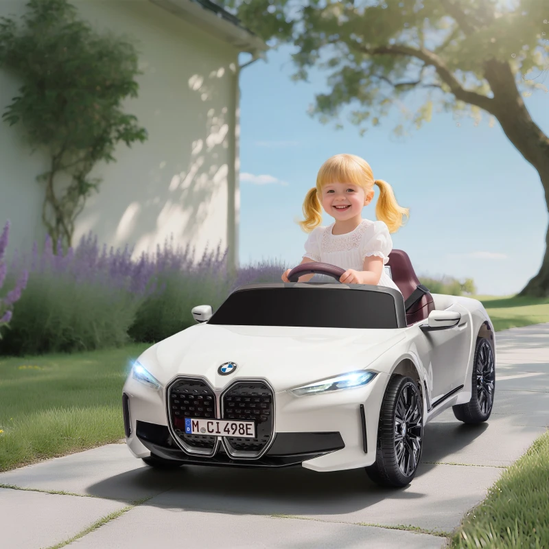 Aosom 12V Electric Car for Kids with 2.4G Remote Control, Suspension, White