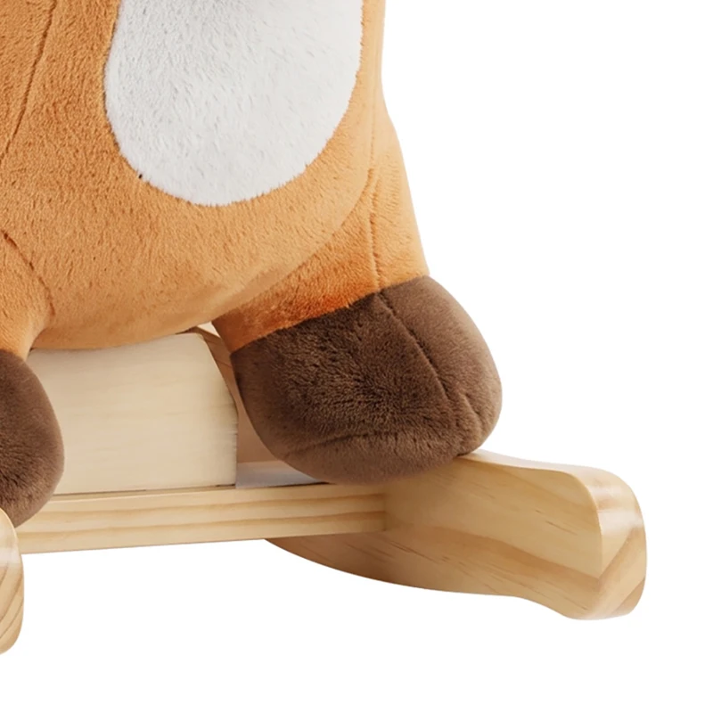 Qaba Deer Rocking Horse for Toddlers 1-3 Years, Baby Rocking Horse with Seat Belt, Sounds, Wooden Rocker, Brown