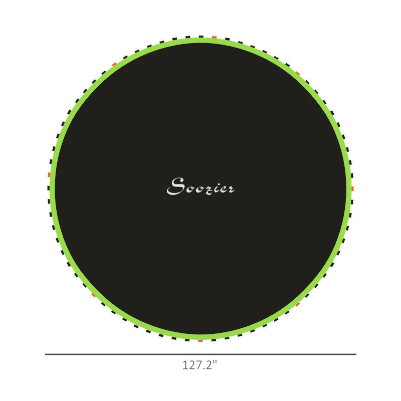 Soozier Trampoline Replacement Mat, Fits 12' Trampoline w/ 72 V-Hooks & 5.5" Springs (Spring & Frame not Included), Green