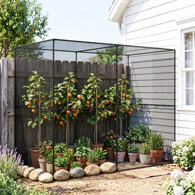 Outsunny 8' x 4' x 6' Crop Cage, Plant Protection Tent with Zippered Doors for Vegetable Garden, Backyard, Black