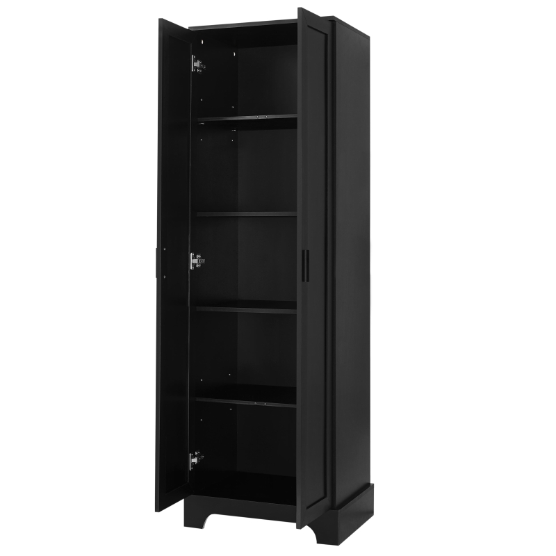 Stable Storage Cabinet with Anti-Tipping Device, Versatile Sideboard for Bathrooms and Dining Rooms, 23.5" L x 17" W x 71" H, Black