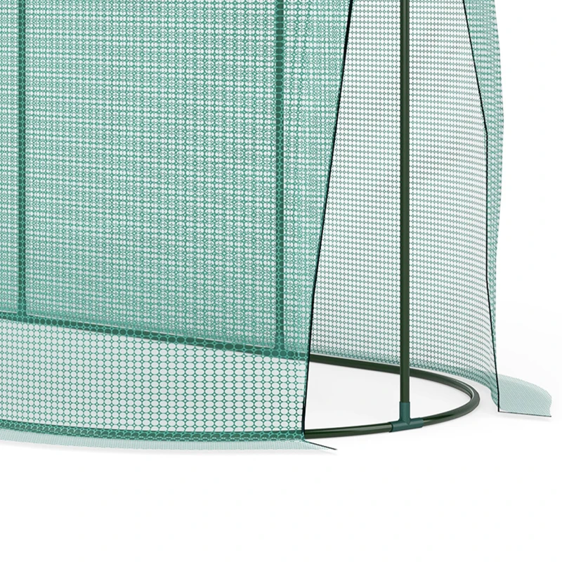 Outsunny 9.8' x 3.3' Plant Protector Tent, Crop Cage with Zipped Door and Ground Stakes for Garden, Yard, Lawn